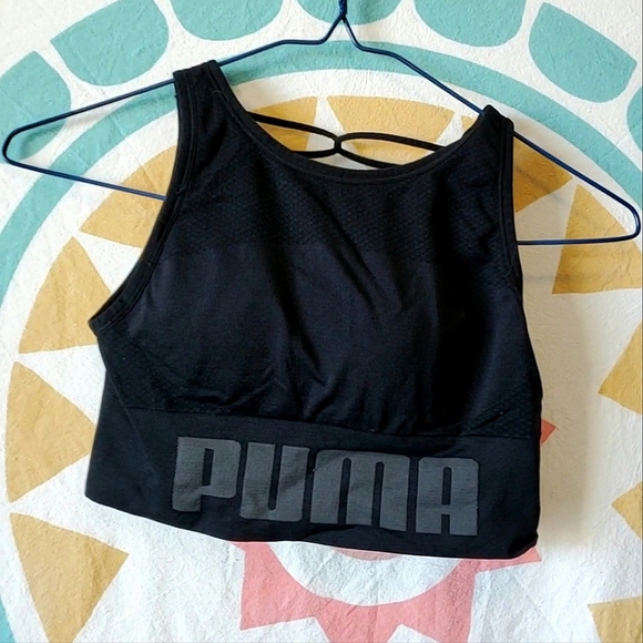 🍭3 x 25* PUMA Black Women's Sporta Bra, Padded, Size: Small - Picture 4 of 6